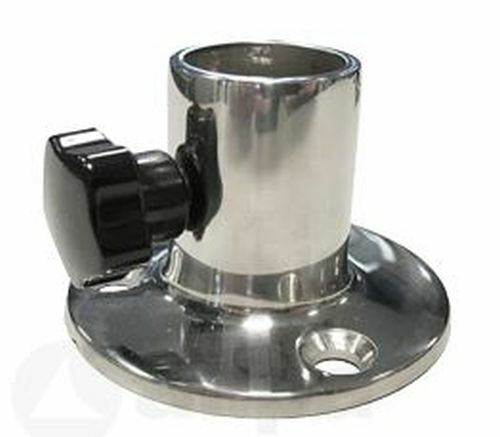 Flaggenstockhalter stabil aus Niro 90° 25 mm Decksmontage 